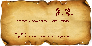 Herschkovits Mariann névjegykártya